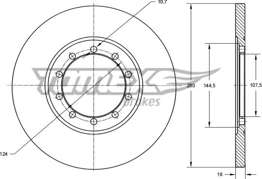 TOMEX brakes TX 72-21 - Тормозной диск autospares.lv