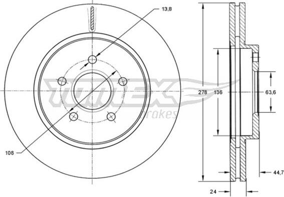 TOMEX brakes TX 72-27 - Тормозной диск autospares.lv