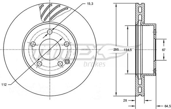 TOMEX brakes TX 72-76 - Тормозной диск autospares.lv