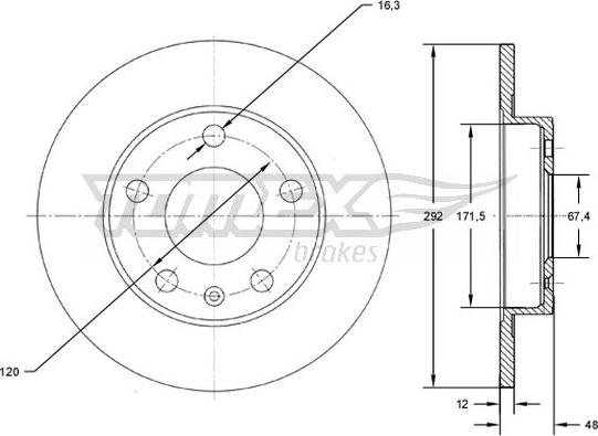 TOMEX brakes TX 72-70 - Тормозной диск autospares.lv