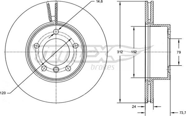 TOMEX brakes TX 72-78 - Тормозной диск autospares.lv