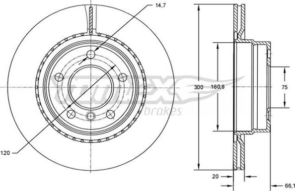 TOMEX brakes TX 72-72 - Тормозной диск autospares.lv