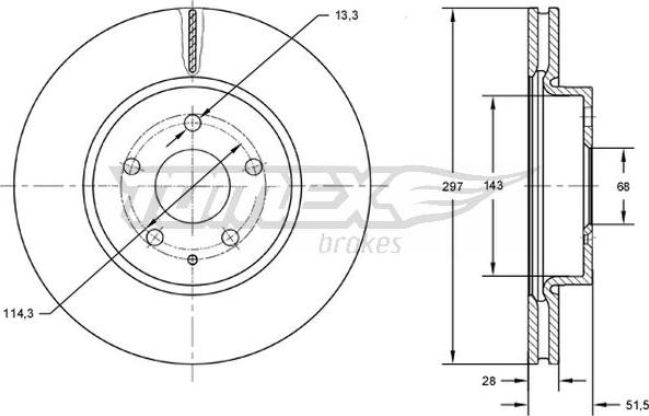 TOMEX brakes TX 72-77 - Тормозной диск autospares.lv