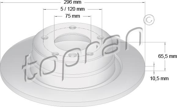 Topran 500 950 - Тормозной диск autospares.lv