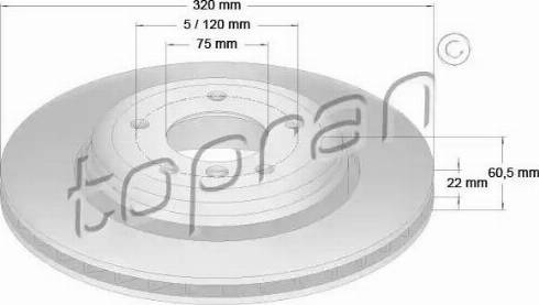 Topran 500 580 - Тормозной диск autospares.lv