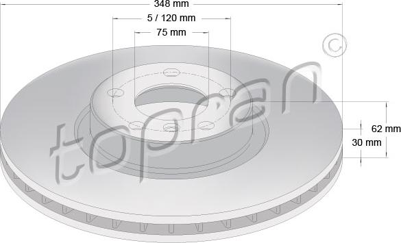 Topran 502 015 - Тормозной диск autospares.lv