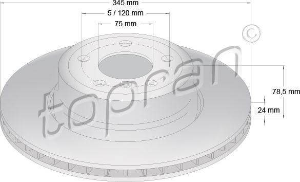 Topran 502 105 - Тормозной диск autospares.lv