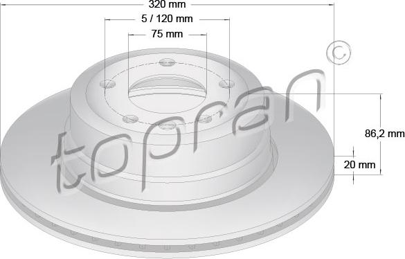 Topran 502 874 - Тормозной диск autospares.lv