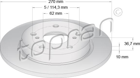 Topran 600 592 - Тормозной диск autospares.lv