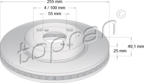 Topran 600 605 - Тормозной диск autospares.lv