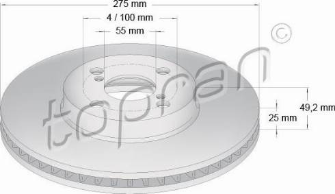 Topran 600 607 - Тормозной диск autospares.lv