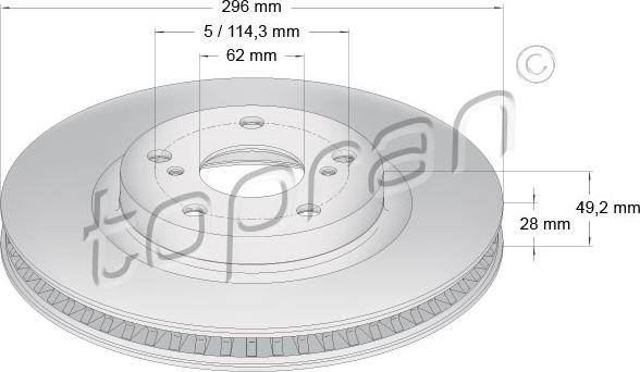 Topran 600 614 - Тормозной диск autospares.lv