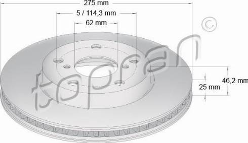 Topran 600 612 - Тормозной диск autospares.lv