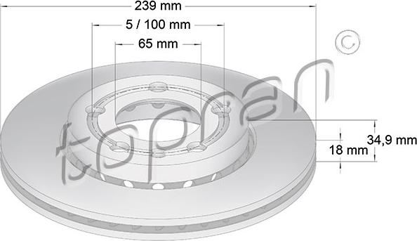 Topran 109 522 - Тормозной диск autospares.lv