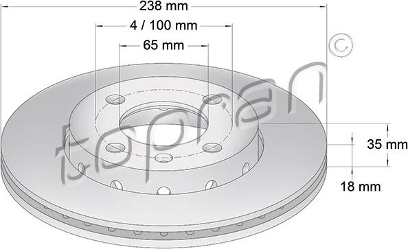 Topran 104 027 - Тормозной диск autospares.lv