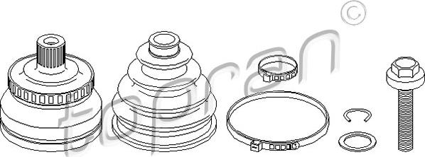 Topran 104 335 - Шарнирный комплект, ШРУС, приводной вал autospares.lv