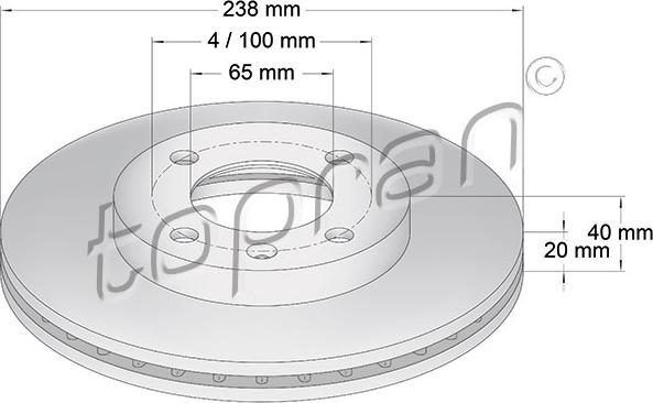 Topran 103 407 - Тормозной диск autospares.lv