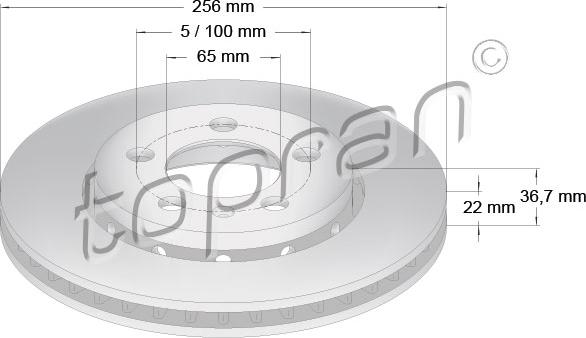 Topran 110 434 - Тормозной диск autospares.lv