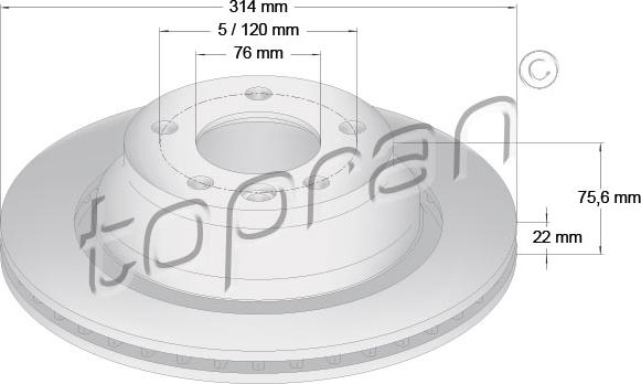 Topran 110 430 - Тормозной диск autospares.lv