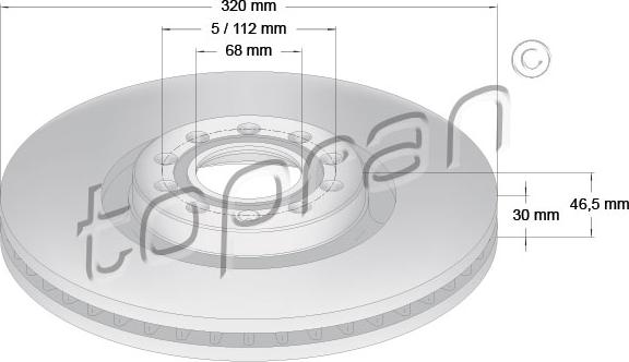 Topran 110 432 - Тормозной диск autospares.lv