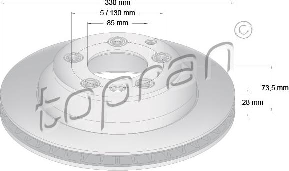 Topran 111 290 - Тормозной диск autospares.lv