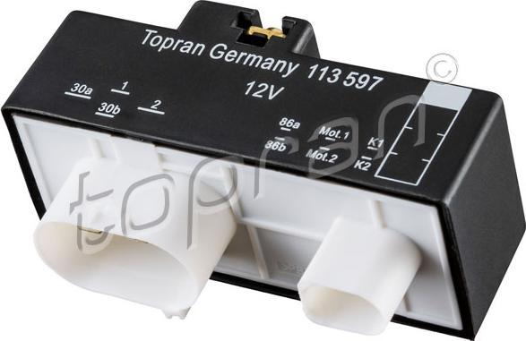 Topran 113 597 - Реле, вентилятор радиатора autospares.lv