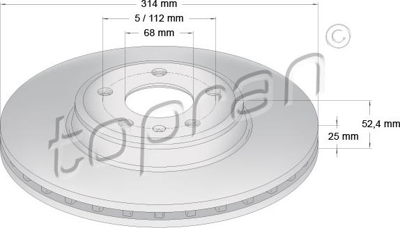 Topran 113 009 - Тормозной диск autospares.lv