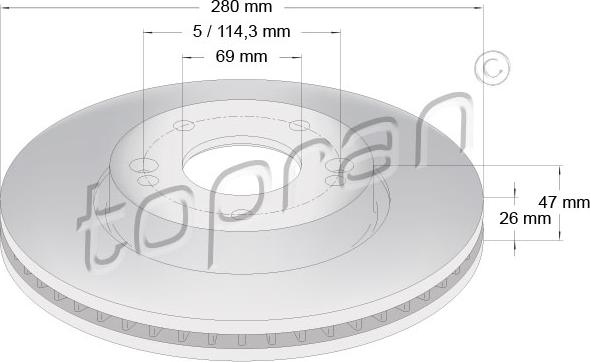 Topran 820 376 - Тормозной диск autospares.lv