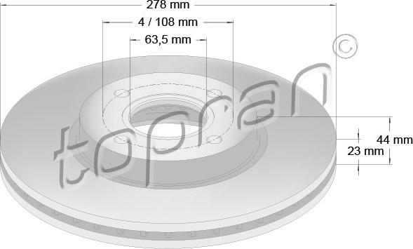 Topran 304 458 - Тормозной диск autospares.lv