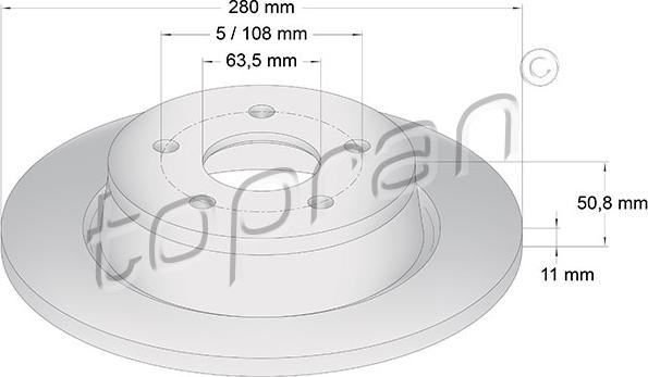 Topran 304 249 - Тормозной диск autospares.lv