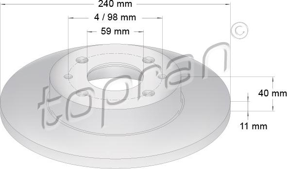 Topran 304 230 - Тормозной диск autospares.lv