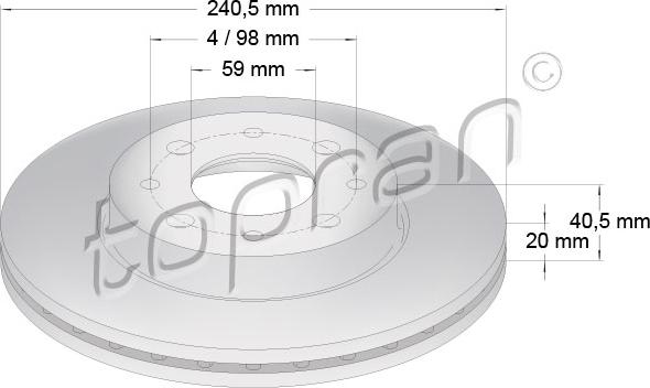 Topran 304 231 - Тормозной диск autospares.lv