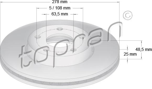 Topran 304 728 - Тормозной диск autospares.lv