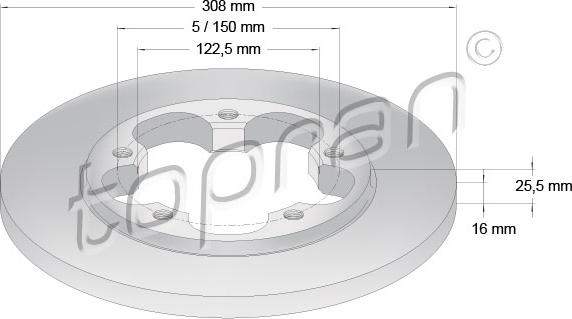 Topran 305 091 - Тормозной диск autospares.lv