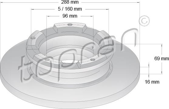 Topran 305 045 - Тормозной диск autospares.lv