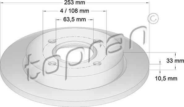 Topran 300 293 - Тормозной диск autospares.lv