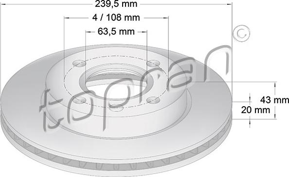 Topran 301 908 - Тормозной диск autospares.lv