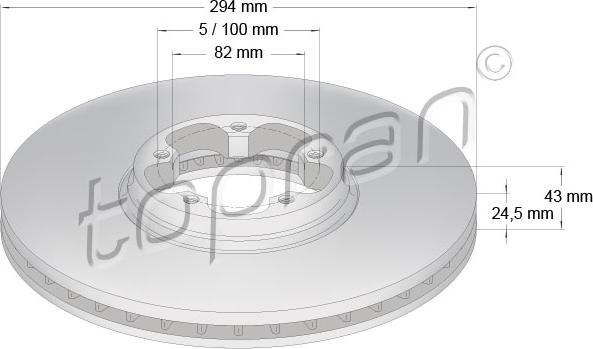 Topran 302 087 - Тормозной диск autospares.lv