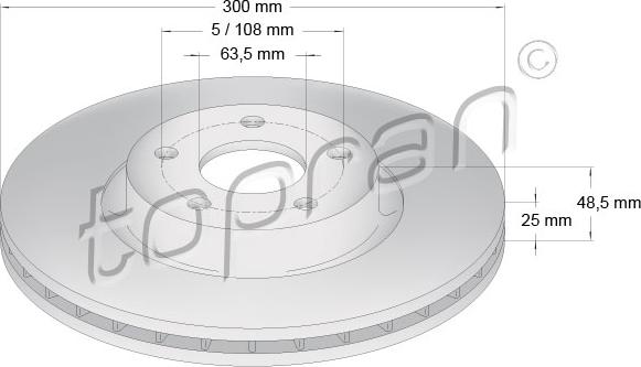 Topran 302 342 - Тормозной диск autospares.lv