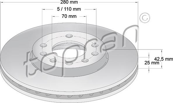 Topran 205 524 - Тормозной диск autospares.lv