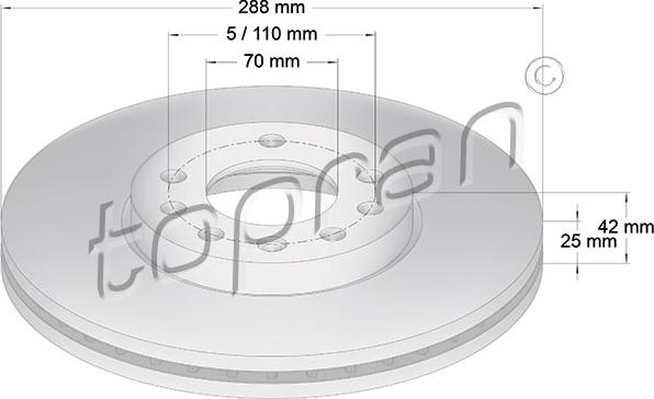 Topran 205 521 - Тормозной диск autospares.lv