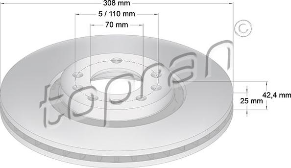 Topran 206 966 - Тормозной диск autospares.lv