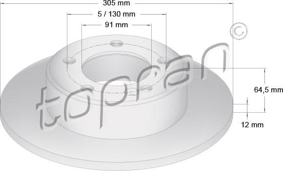 Topran 208 551 - Тормозной диск autospares.lv