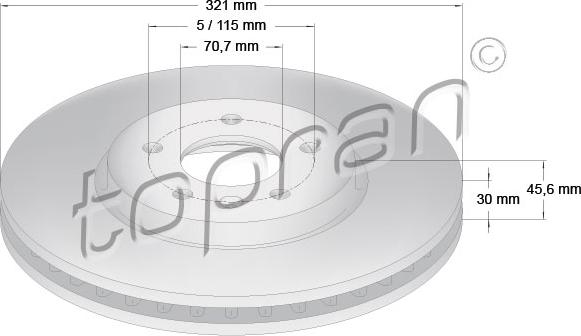 Topran 208 688 - Тормозной диск autospares.lv