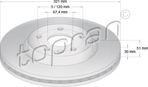 Topran 208 004 - Тормозной диск autospares.lv