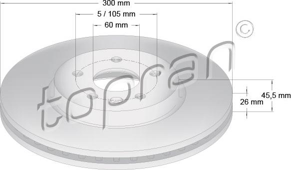 Topran 208 343 - Тормозной диск autospares.lv