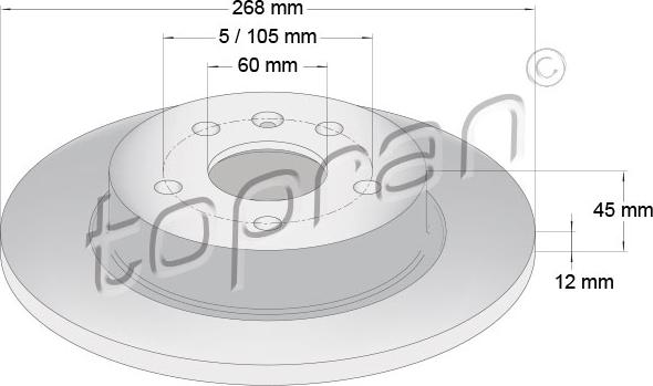 Topran 208 309 - Тормозной диск autospares.lv