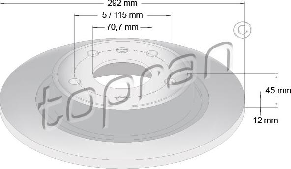 Topran 208 310 - Тормозной диск autospares.lv