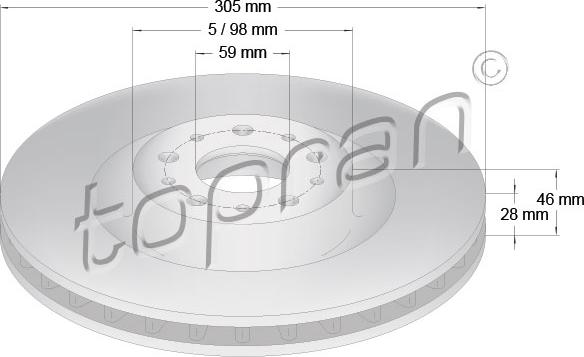 Topran 208 282 - Тормозной диск autospares.lv