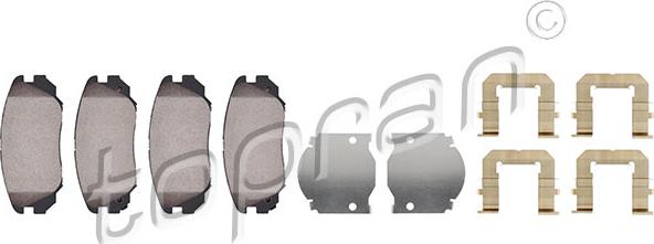 Topran 207 649 - Тормозные колодки, дисковые, комплект autospares.lv